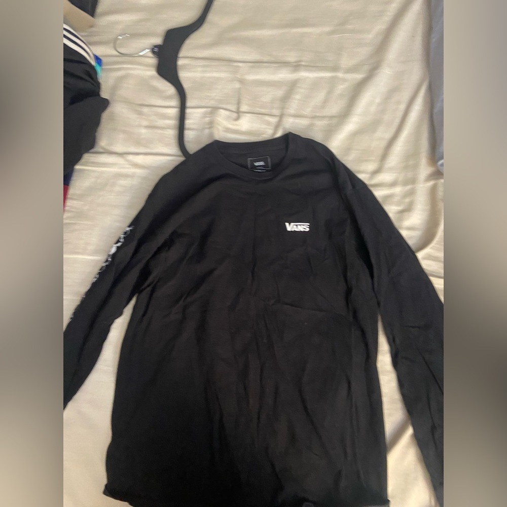 Vans Long Sleeve T Shirt with Skull Graphic L